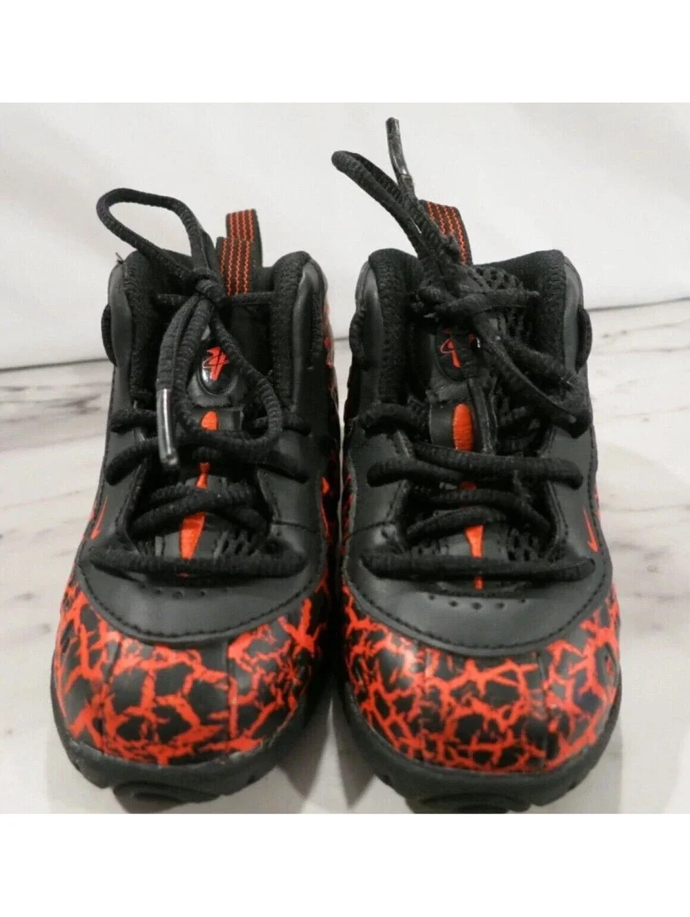 Nike Little Posite One TD 'Cracked Lava' Toddler Sz 6C 723947-012 Black Crimson